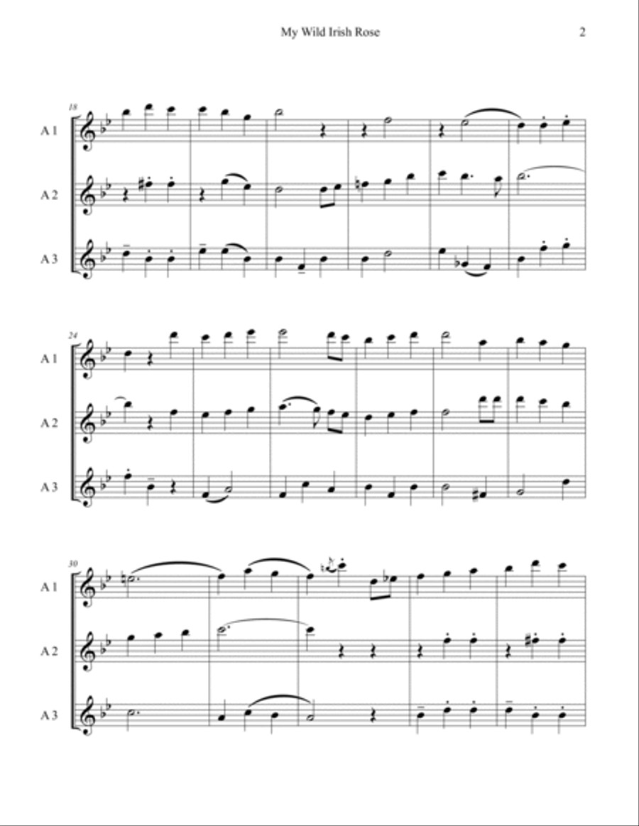 Four Irish - American Songs for Trios of A, T, and B Recorders Recorder scores gallery preview page 5