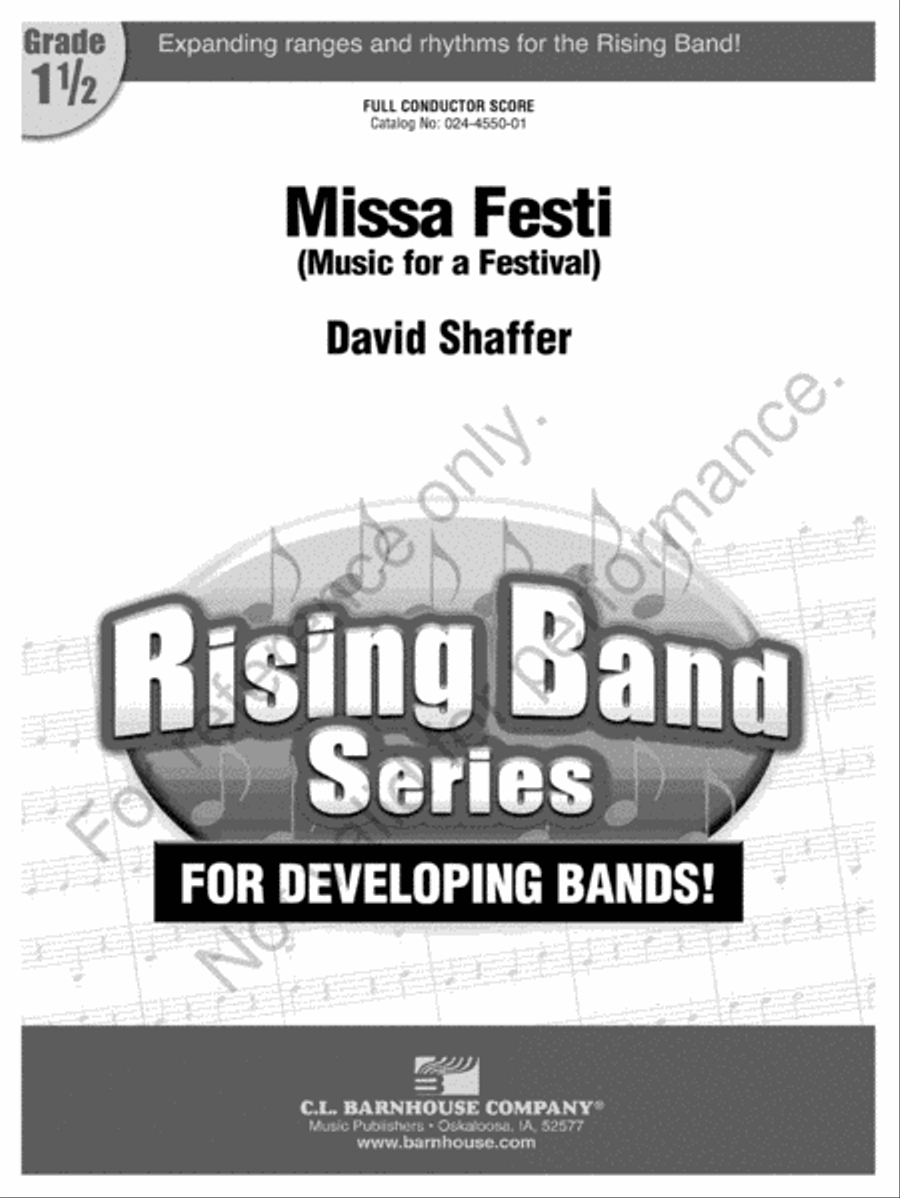 Missa Festi Missa Festi Concert Band scores gallery preview page 2