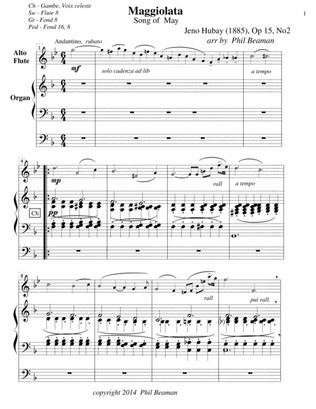 Maggiolata-Hubay-Alto Flute/Organ
