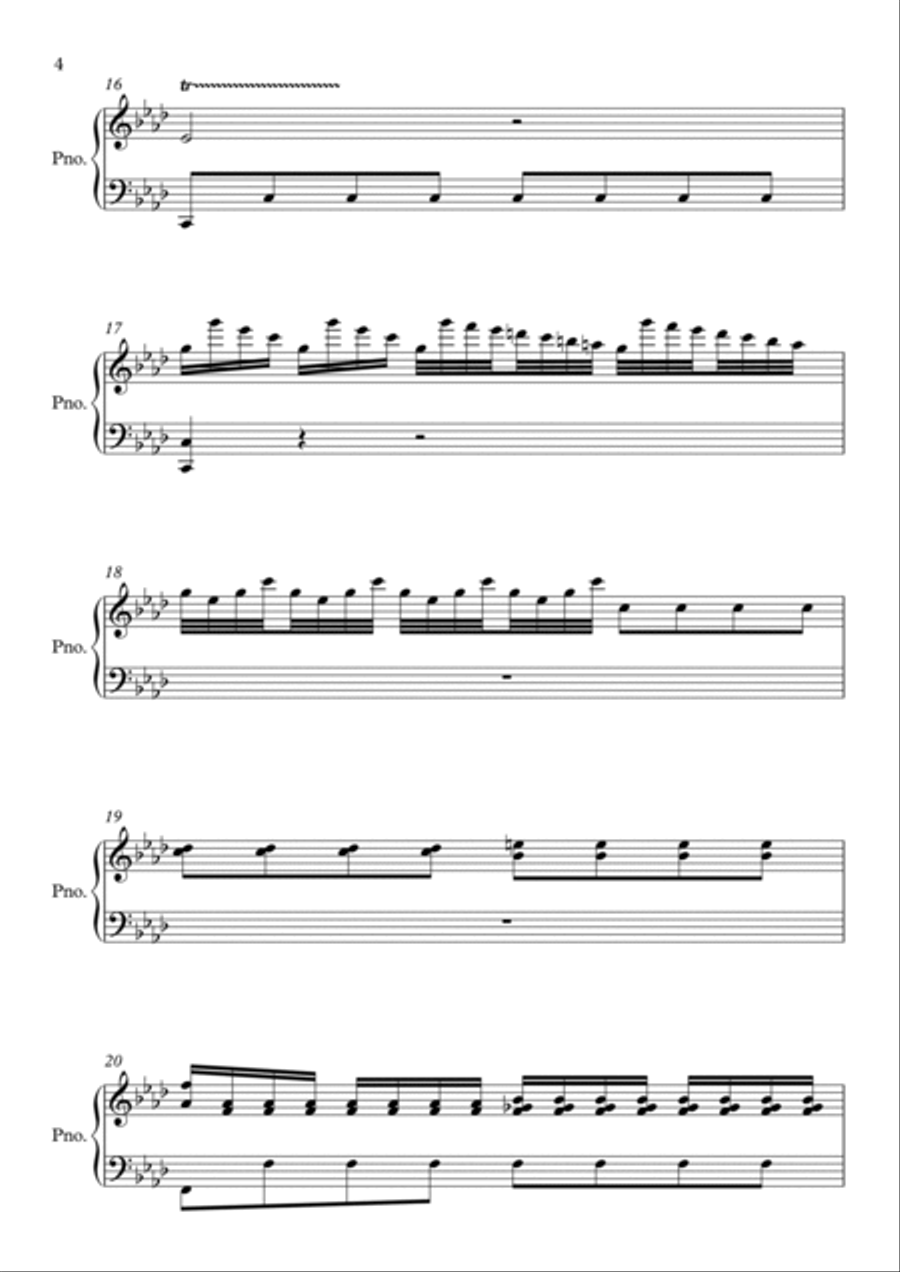 Winter (First Movement) from The Four Seasons by Vivaldi Piano Piano Solo scores gallery preview page 4