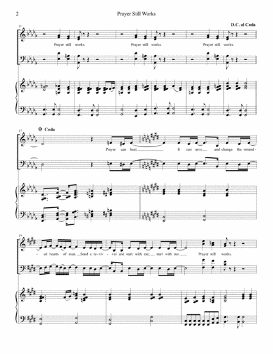 Prayer Still Works 4-Part scores gallery preview page 2