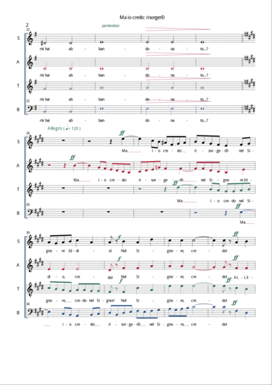 Petr Il'ich Chajkovskij - Io credo: risorgerò SATB 4-Part scores gallery preview page 2