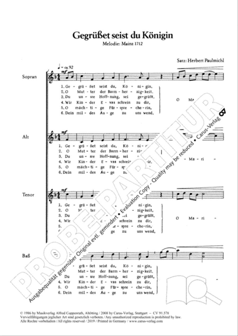 Gegrusset seist du Konigin SSATBB scores gallery preview page 3