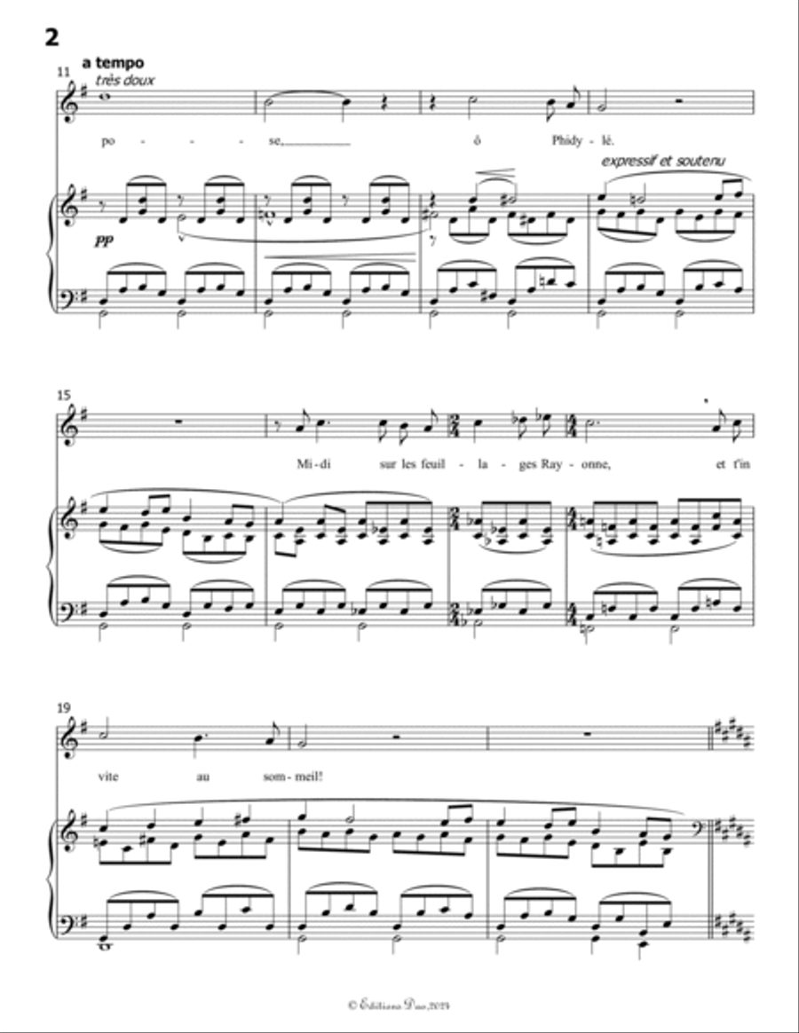 Phidylé, by Henri Duparc, in B flat Major Voice scores gallery preview page 4