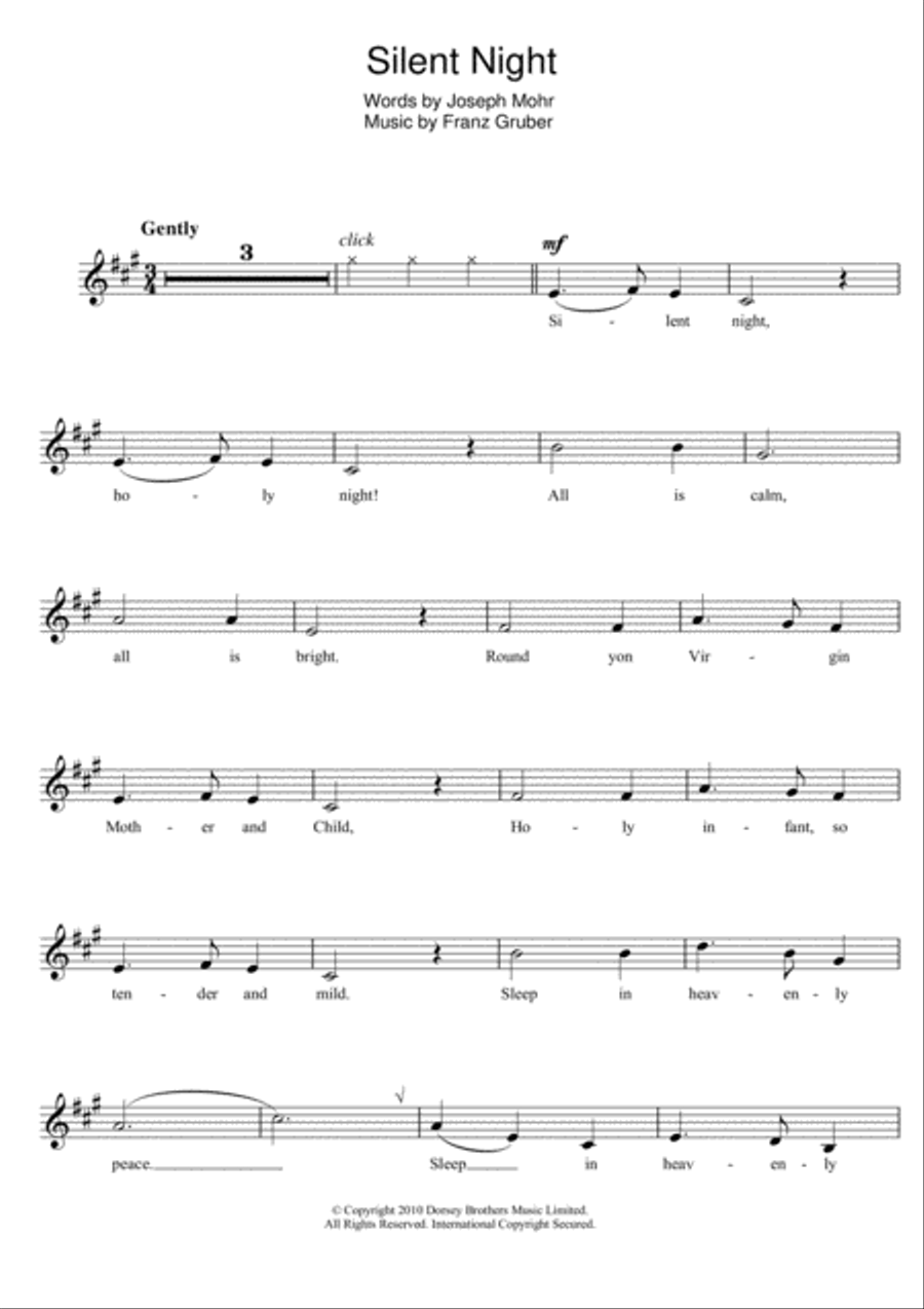 Silent Night Silent Night Clarinet Solo scores gallery preview page 1