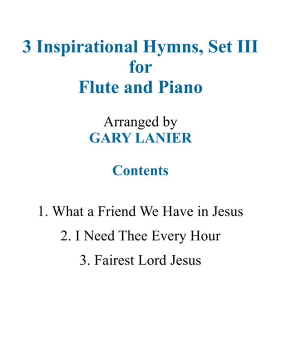 Gary Lanier: 3 INSPIRATIONAL HYMNS, Set III (Duets for Flute & Piano) image number null