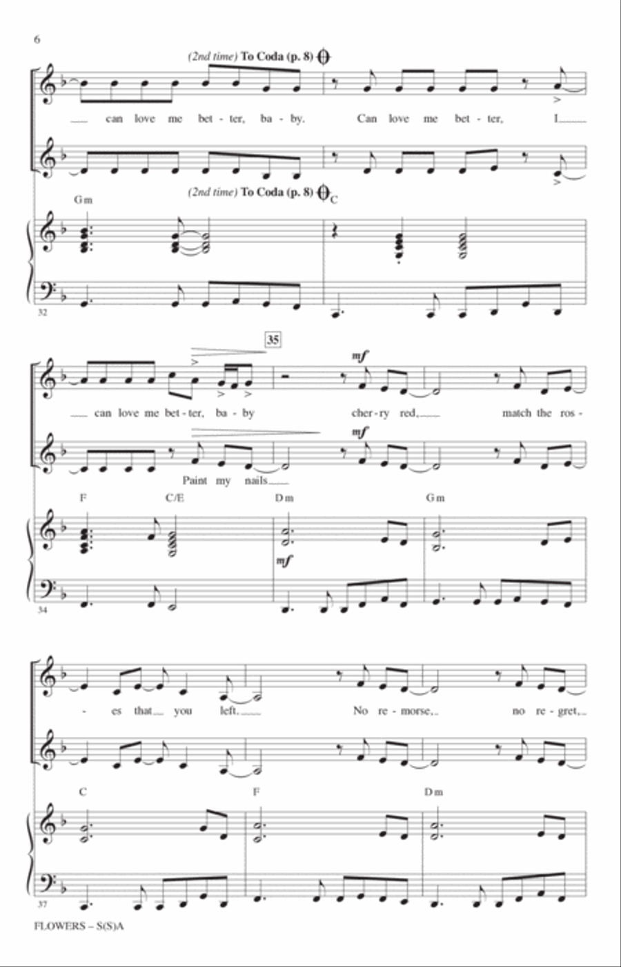 Flowers (arr. Mark Brymer) SSA scores gallery preview page 5