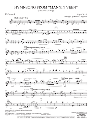 Hymnsong from "Mannin Veen" (arr. Robert Longfield) - Bb Clarinet 1