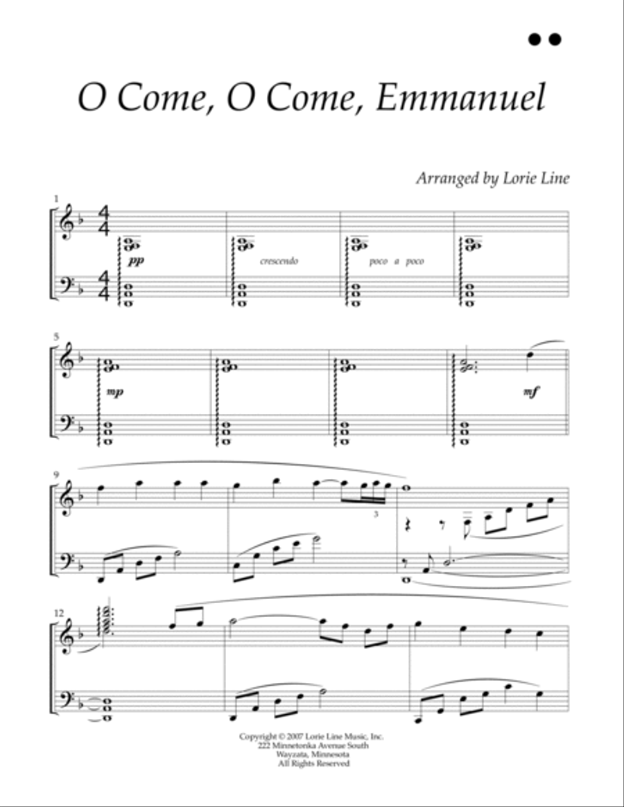 O Come, O Come, Emmanuel Piano Solo scores gallery preview page 2