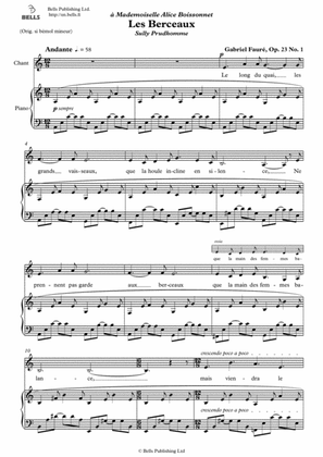 Book cover for Les Berceaux, Op. 23 No. 1 (A minor)