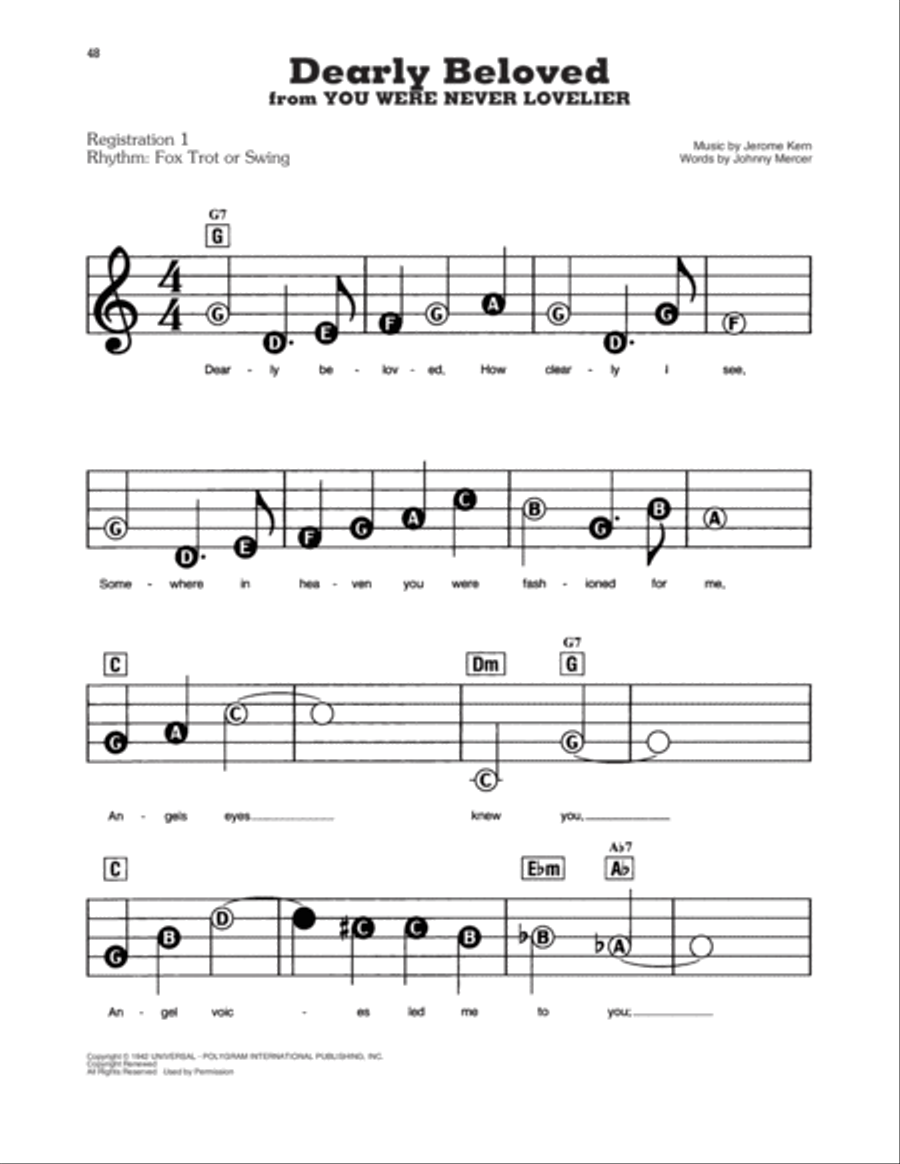 Dearly Beloved Electronic Keyboard scores gallery preview page 1