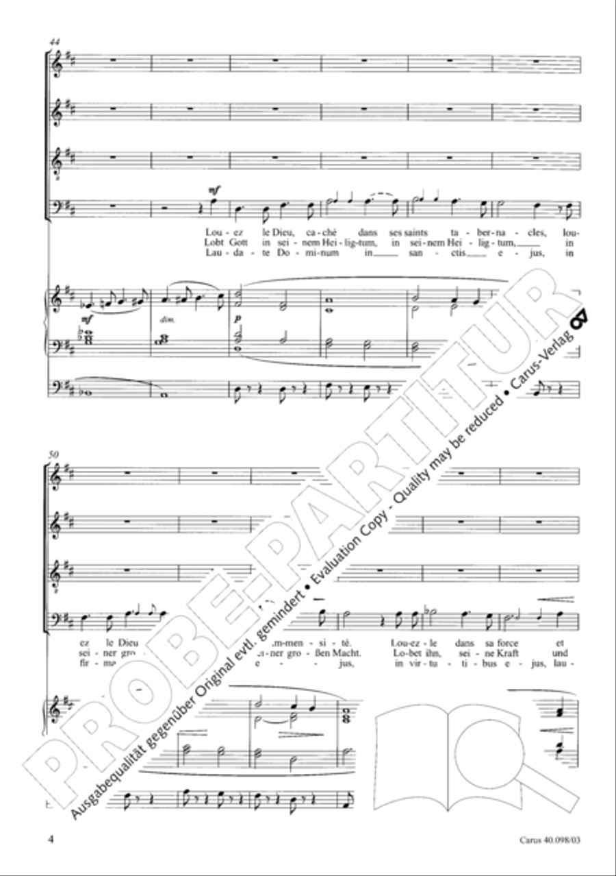 Psalm 150 (Der 150. Psalm) 4-Part scores gallery preview page 5