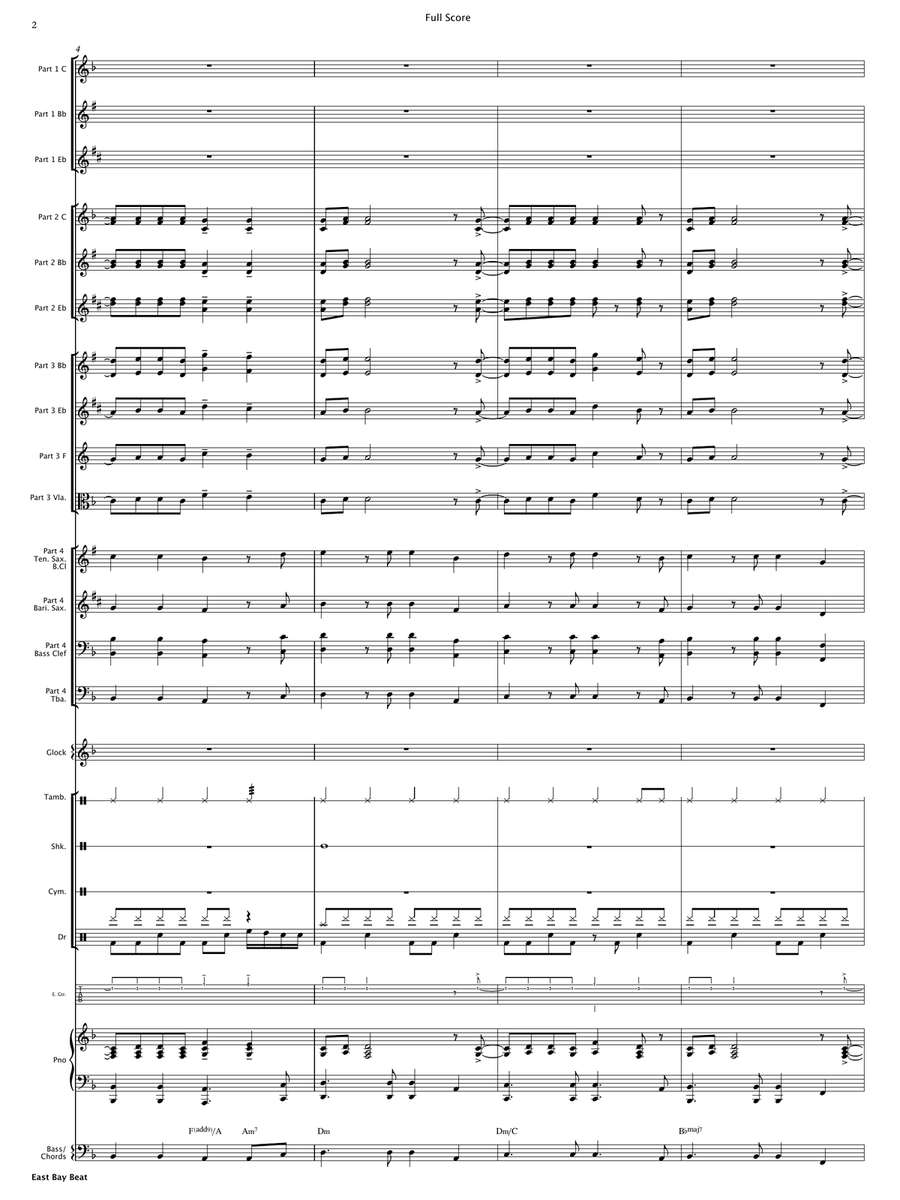 East Bay Beat (Flexible Instrumentation) Concert Band scores gallery preview page 4