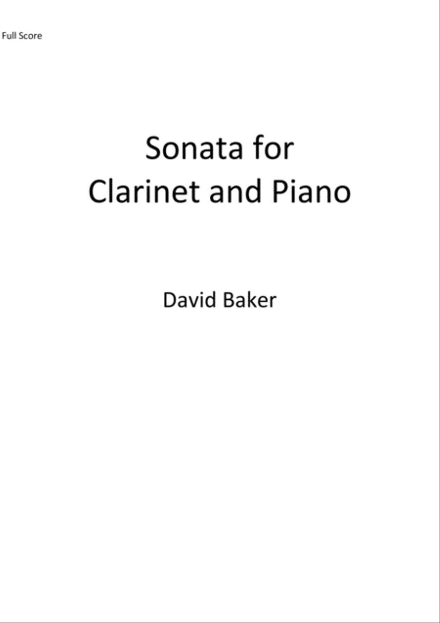 Sonata for Clarinet and Piano Clarinet scores gallery preview page 1