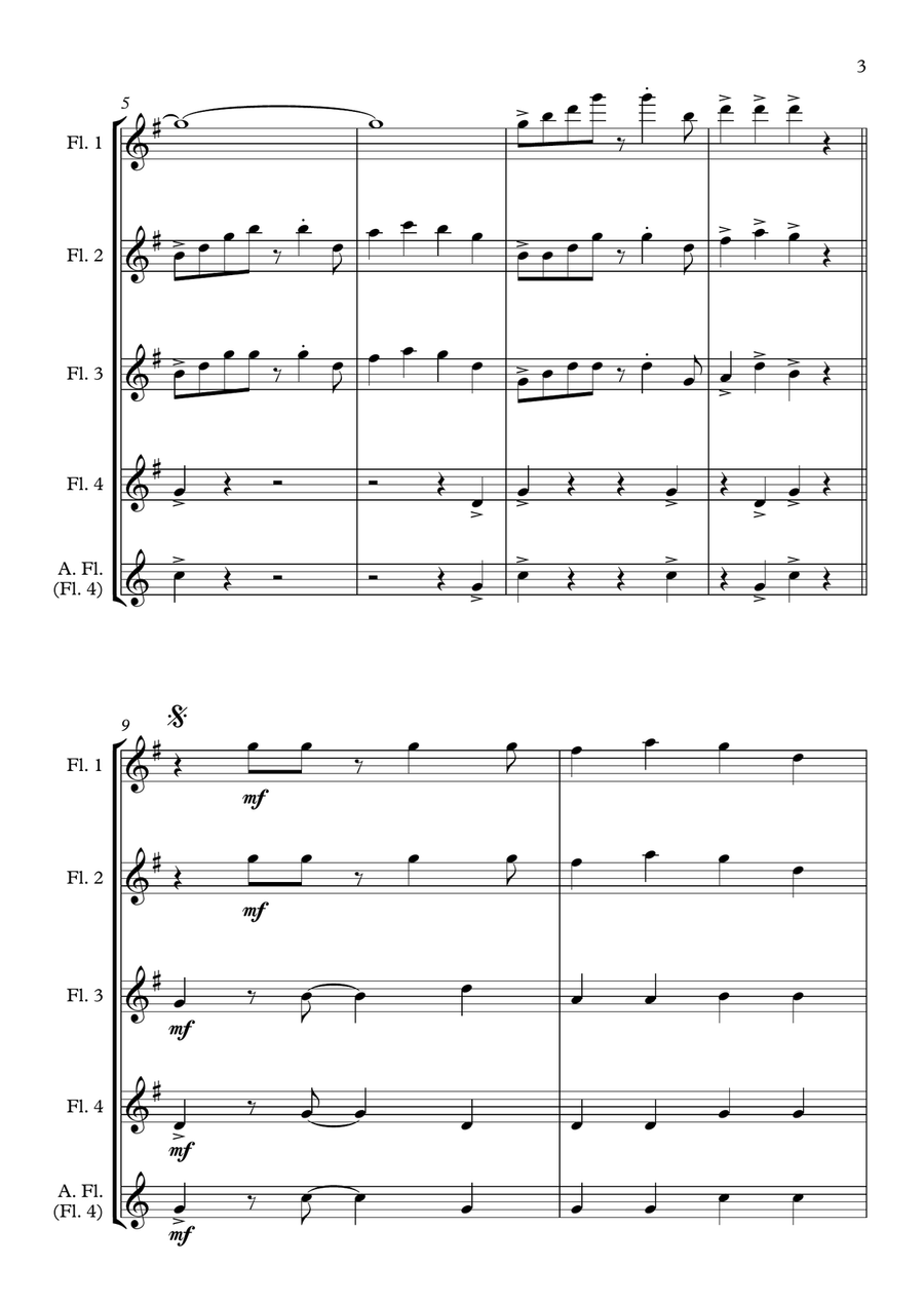 Under The Sea Flute Quartet scores gallery preview page 3
