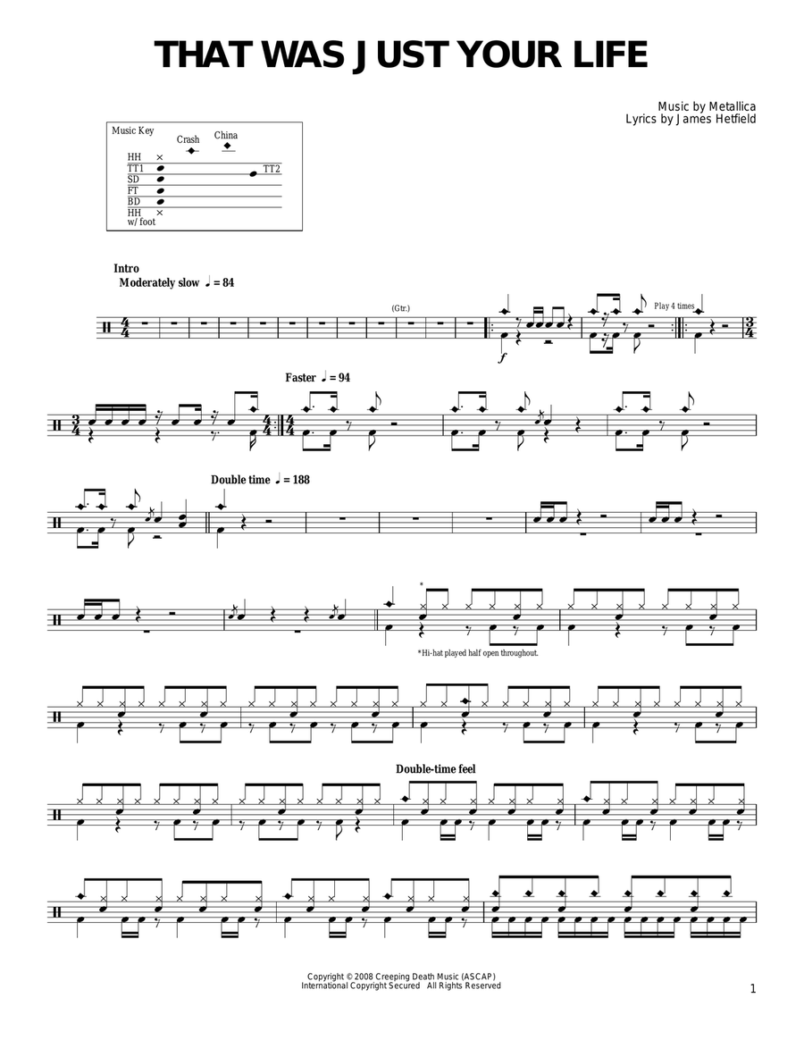 That Was Just Your Life Drum Set scores gallery preview page 1
