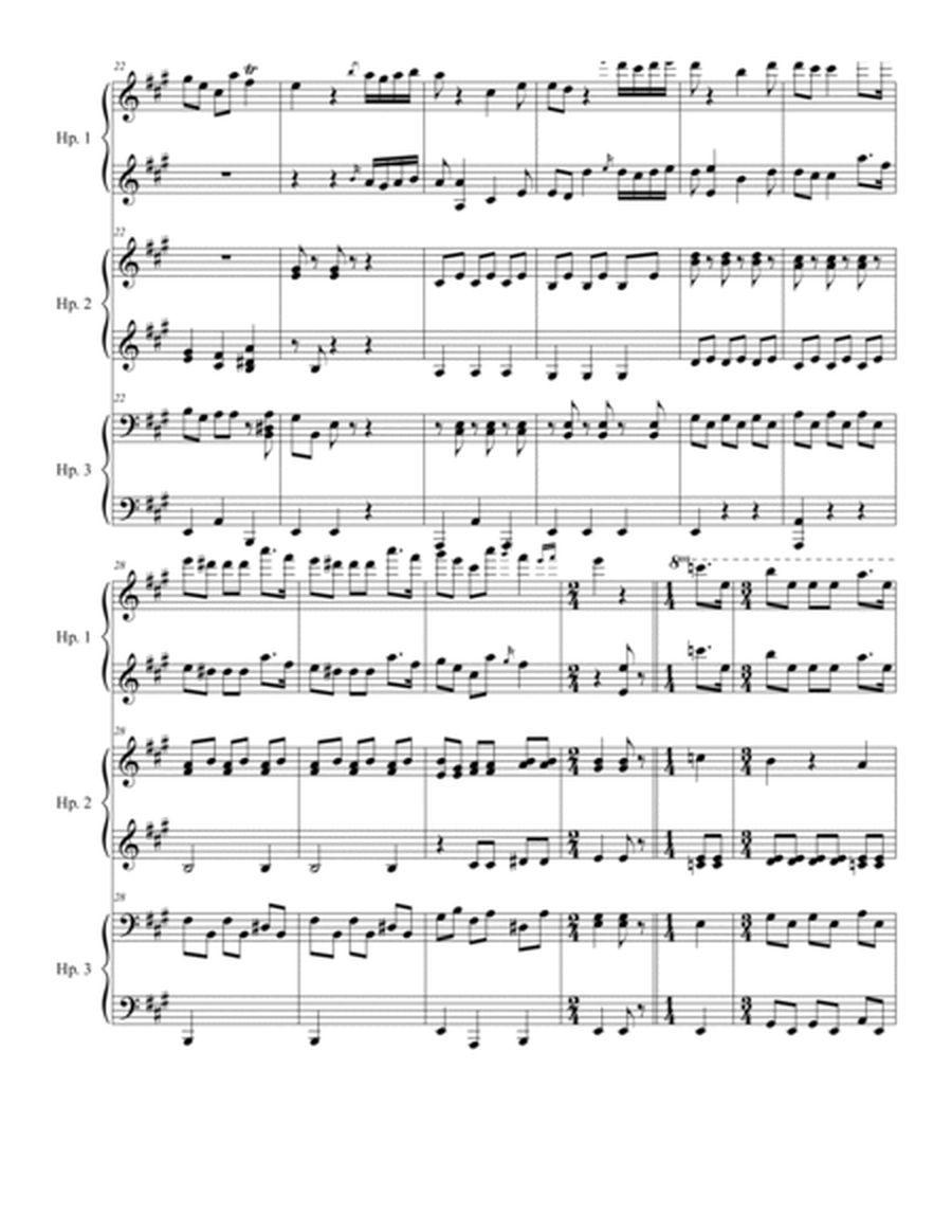 Minuetto & Trio by Boccherini for 3 Harps