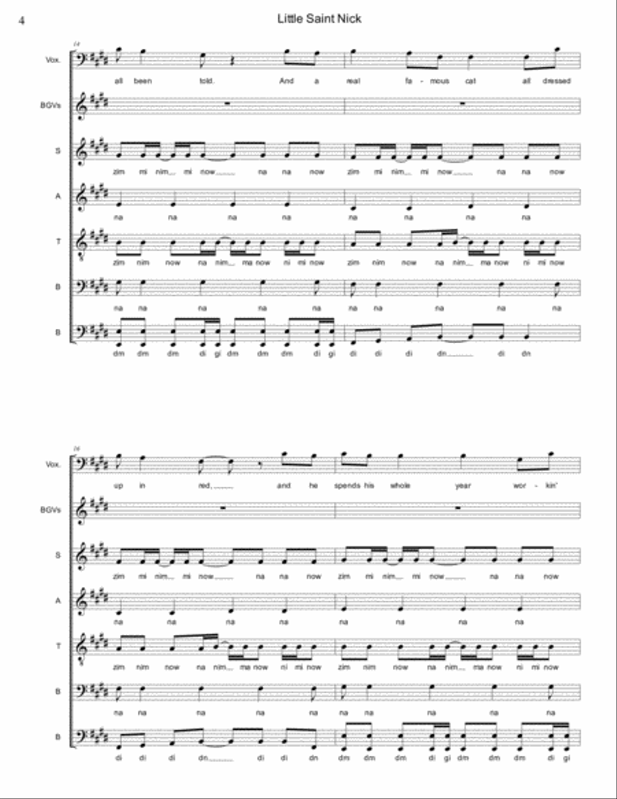 Little Saint Nick Little Saint Nick Divisi scores gallery preview page 4