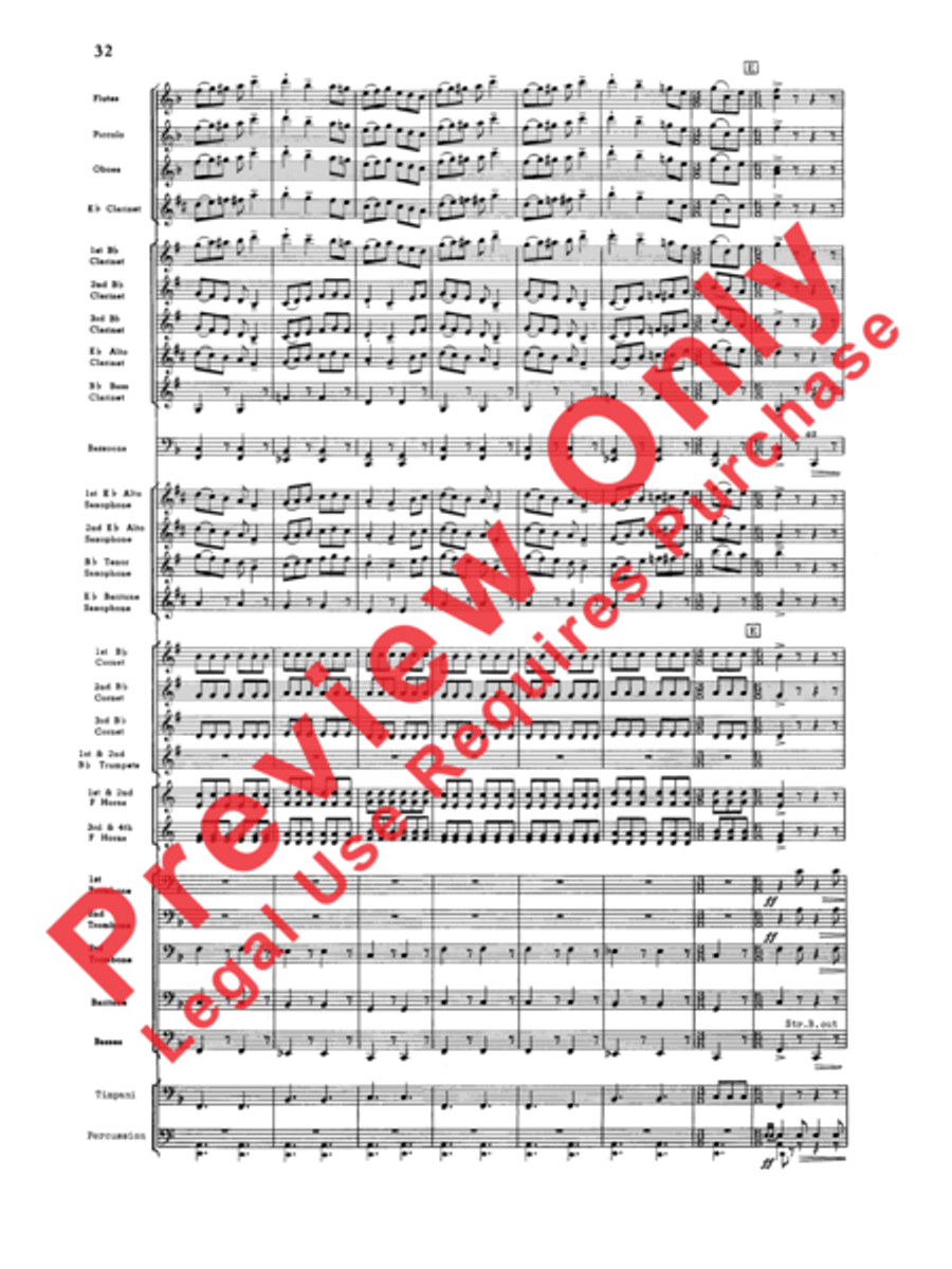Third Suite (I. March, II. Waltz, III. Rondo) Concert Band scores gallery preview page 34