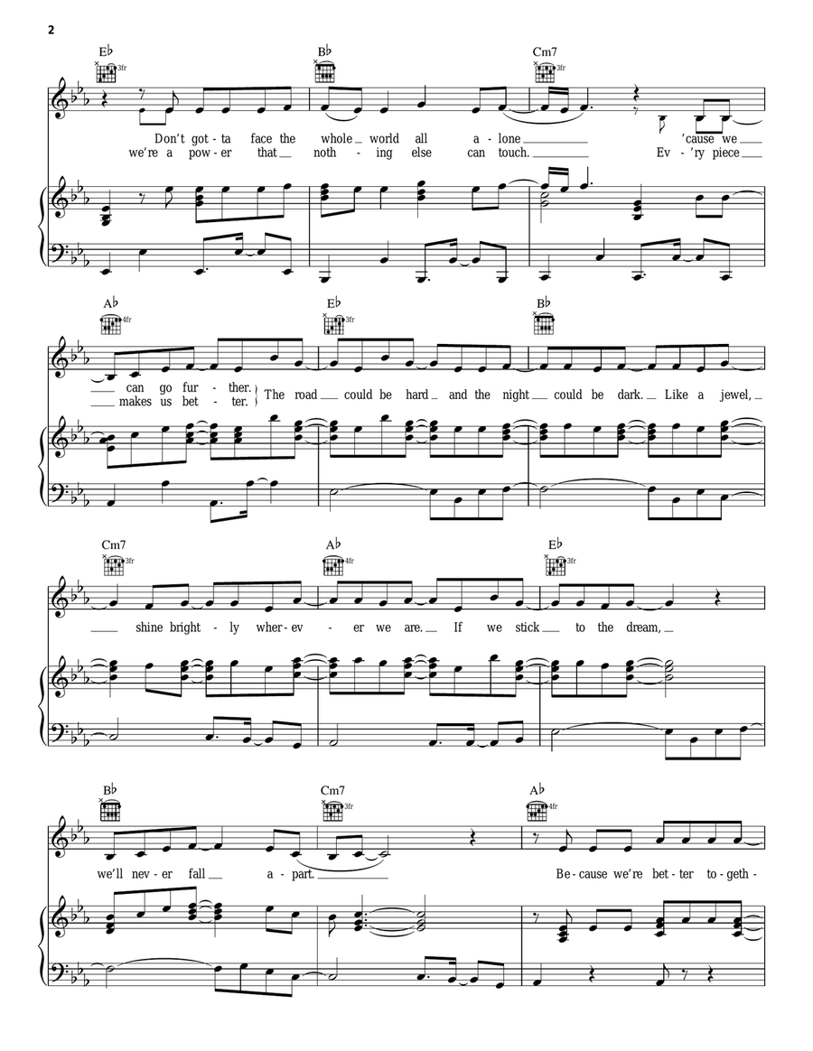 Better Together (from Disney's Descendants 2) Piano, Vocal, Guitar scores gallery preview page 2