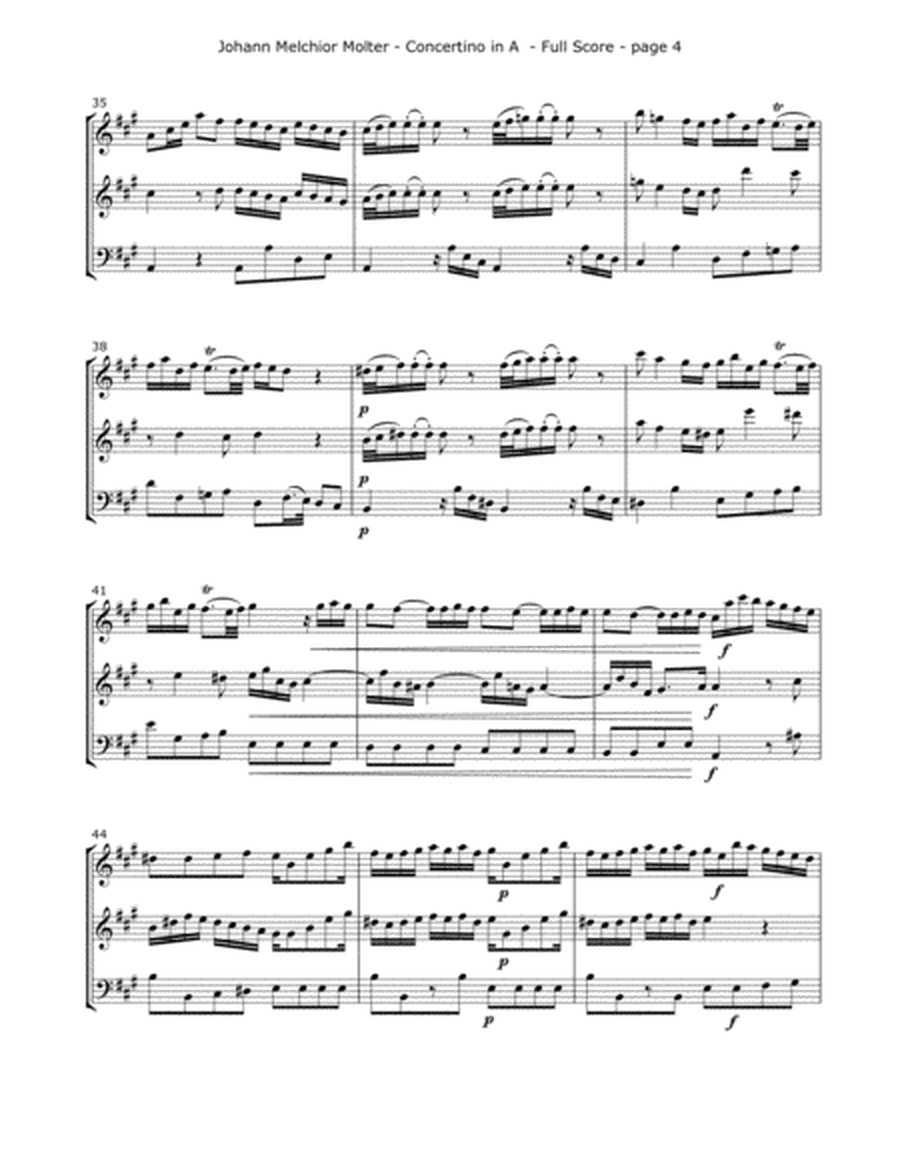 Molter, J. - Concertino (Mvt. 1) for Two Violins and Cello image number null