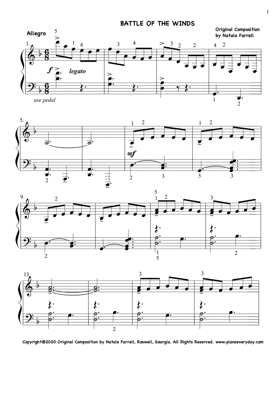 BATTLE OF THE WINDS Piano Solo Piano Solo scores gallery preview page 2