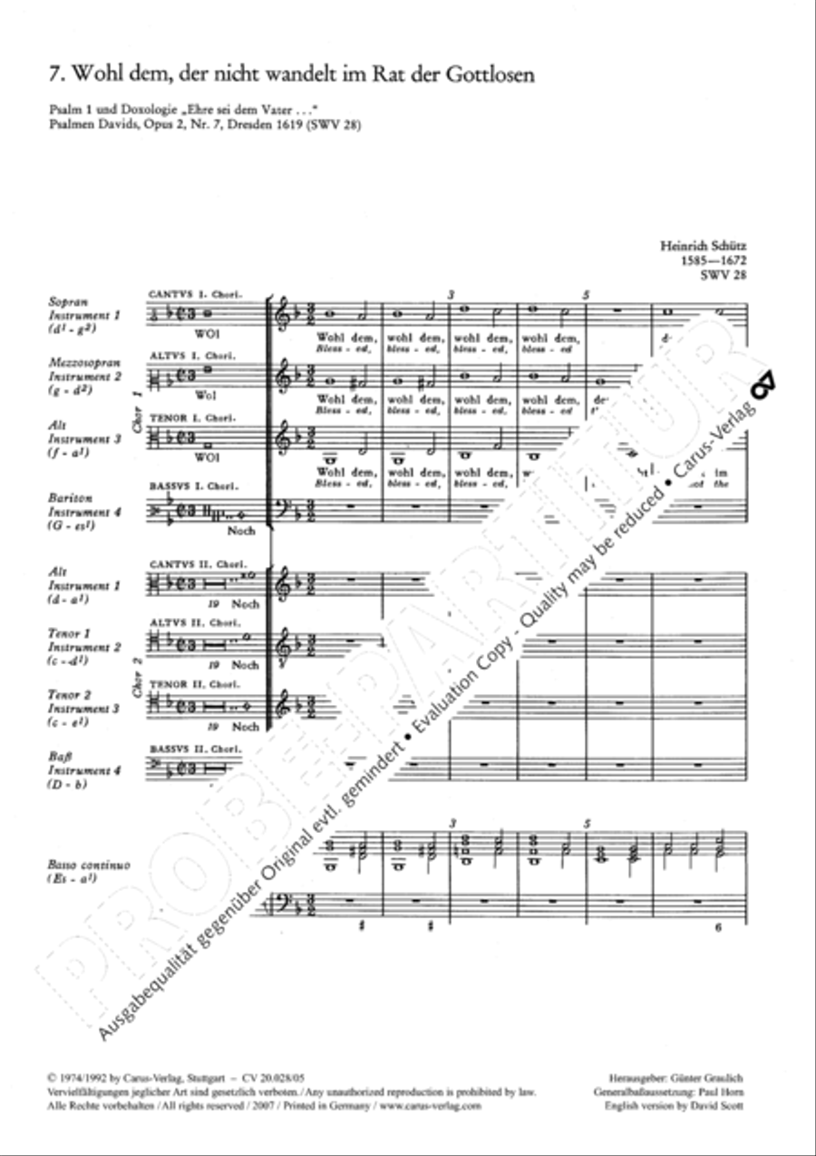 Blessed they who keep not the law of the ungodly (Wohl dem, der nicht wandelt im Rat der Gottlosen) Choir scores gallery preview page 2