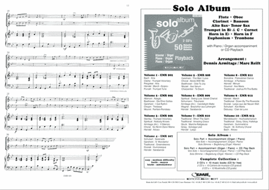 Ave Maria (Bach-Gounod) / Halleluja (Handel) / Trumpet Voluntary (Clarke) Brass Ensemble scores gallery preview page 5