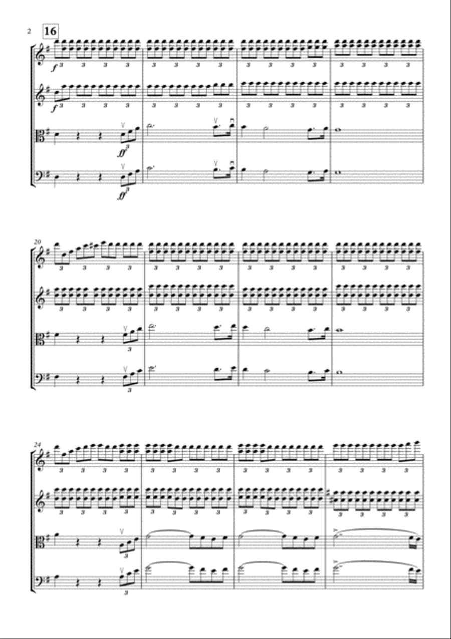Prelude to Act III from Lohengrin, arranged for String Quartet String Quartet scores gallery preview page 2