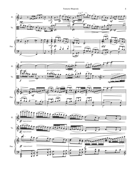 Fantastic Rhapsody for Flute, Viola and Piano [Score and Parts] image number null