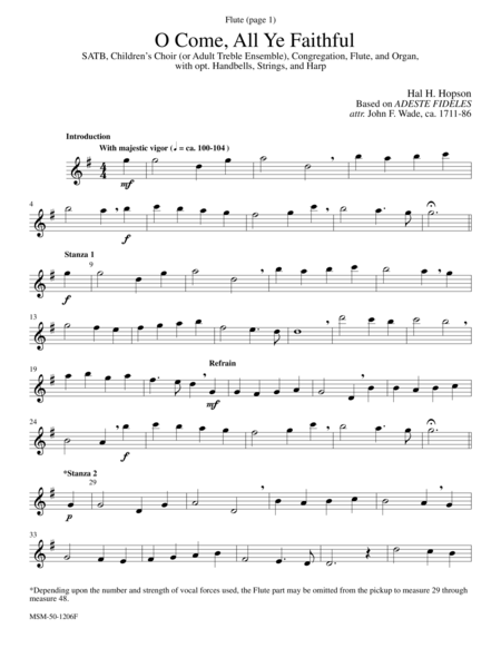 O Come, All Ye Faithful (Downloadable Flute Part)