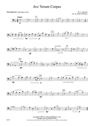 Ave Verum Corpus: (wp) 1st B-flat Trombone B.C.