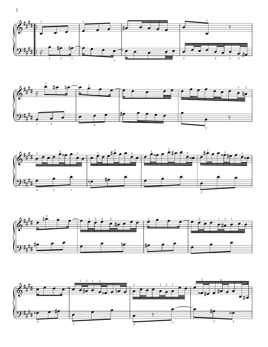 Invention No. 6 In E Major, BWV 777 Piano Solo scores gallery preview page 2