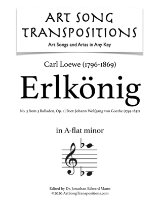 LOEWE: Erlkönig, Op. 1 no. 3 (transposed to A-flat minor)