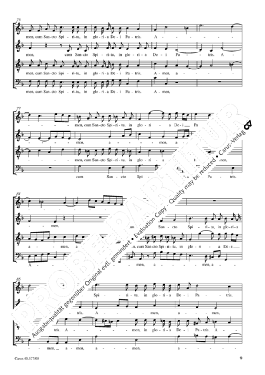 Mass in F major 4-Part scores gallery preview page 10