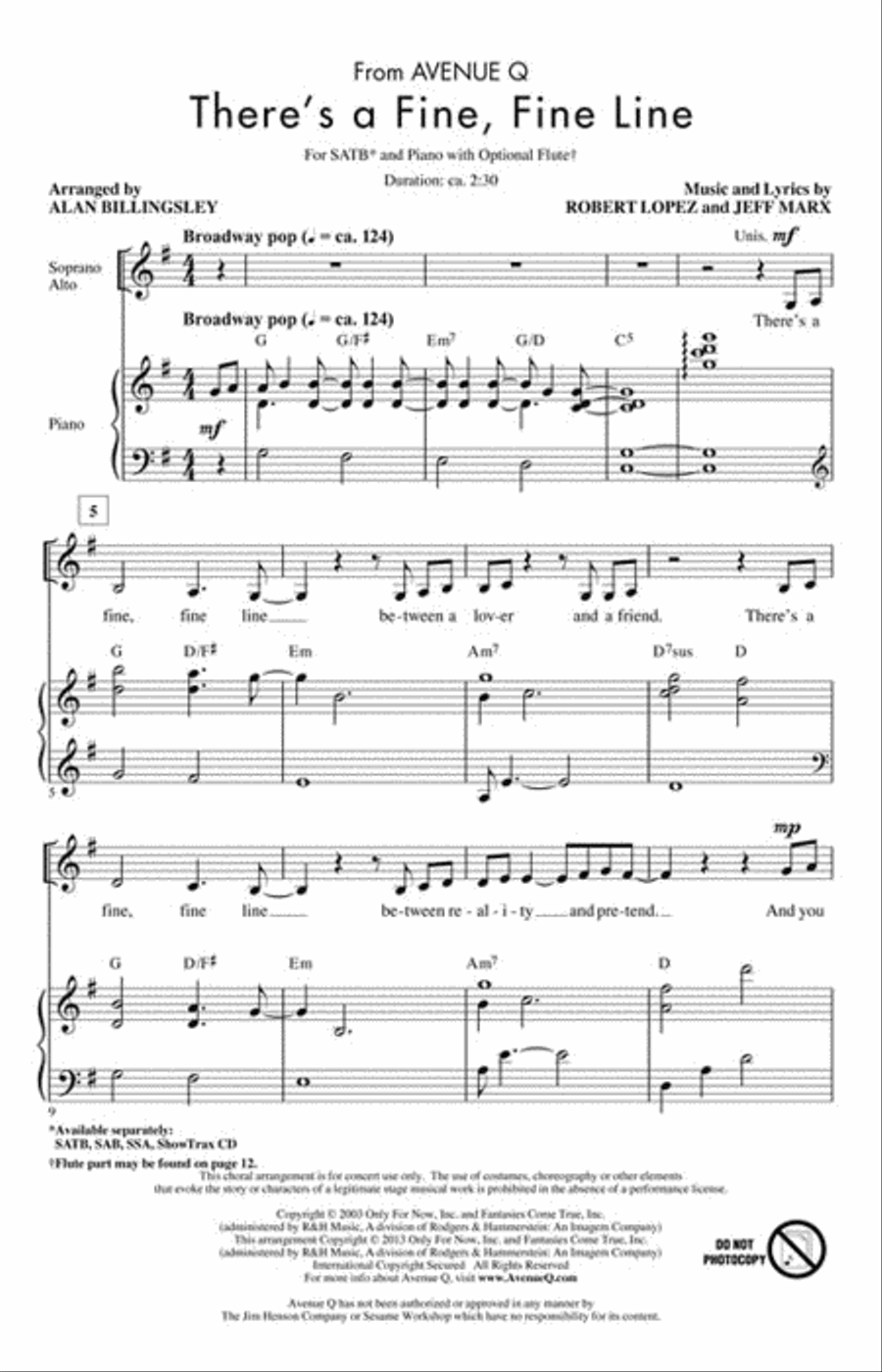 There's a Fine, Fine Line 4-Part scores gallery preview page 2