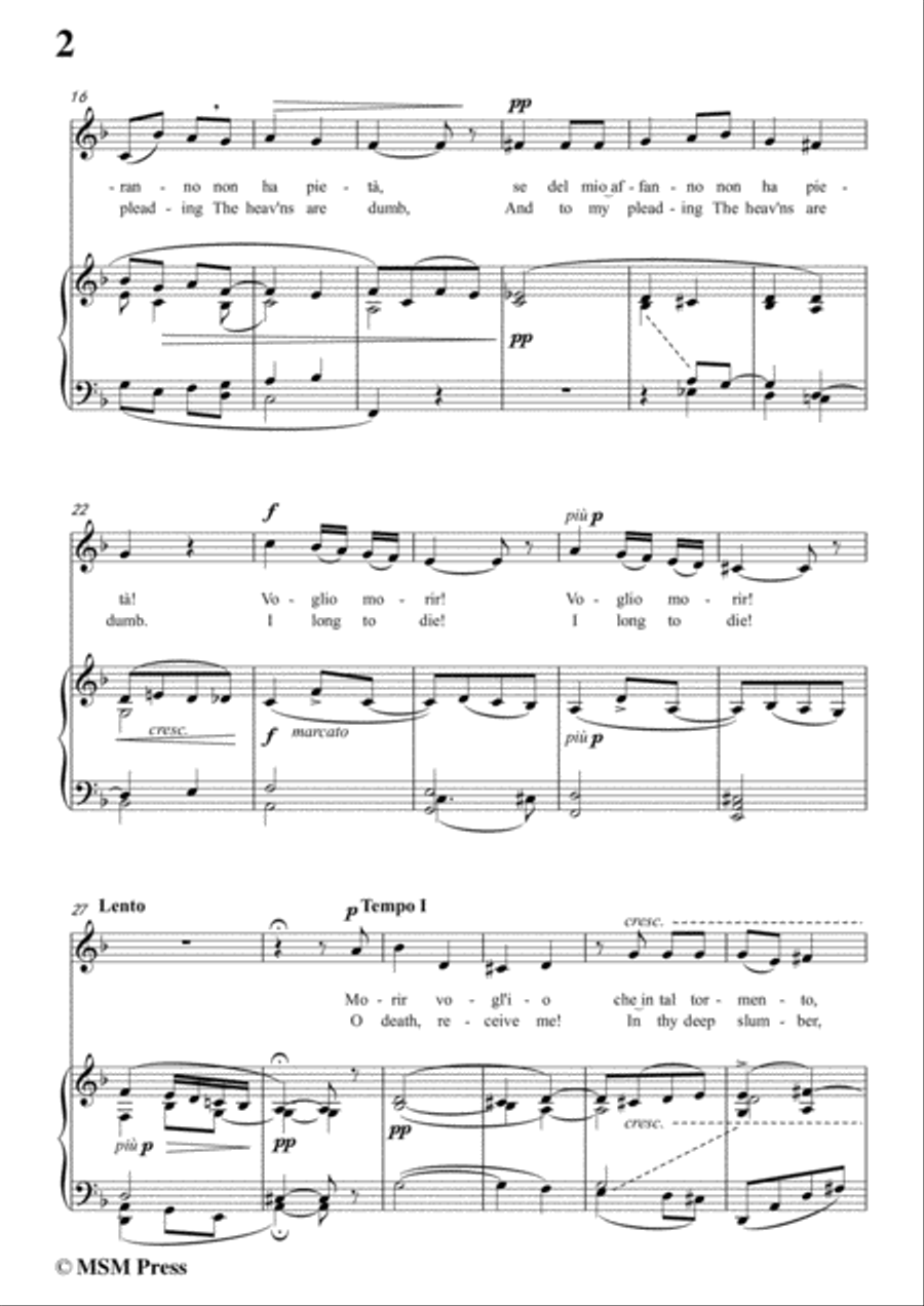 Astorga-Morir vogl'io,in F Major,for Voice and Piano Voice Solo scores gallery preview page 4