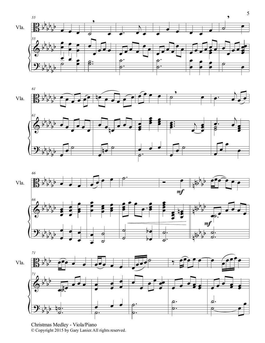 CHRISTMAS CAROL SUITE (Viola and Piano with Score & Parts) Piano scores gallery preview page 6
