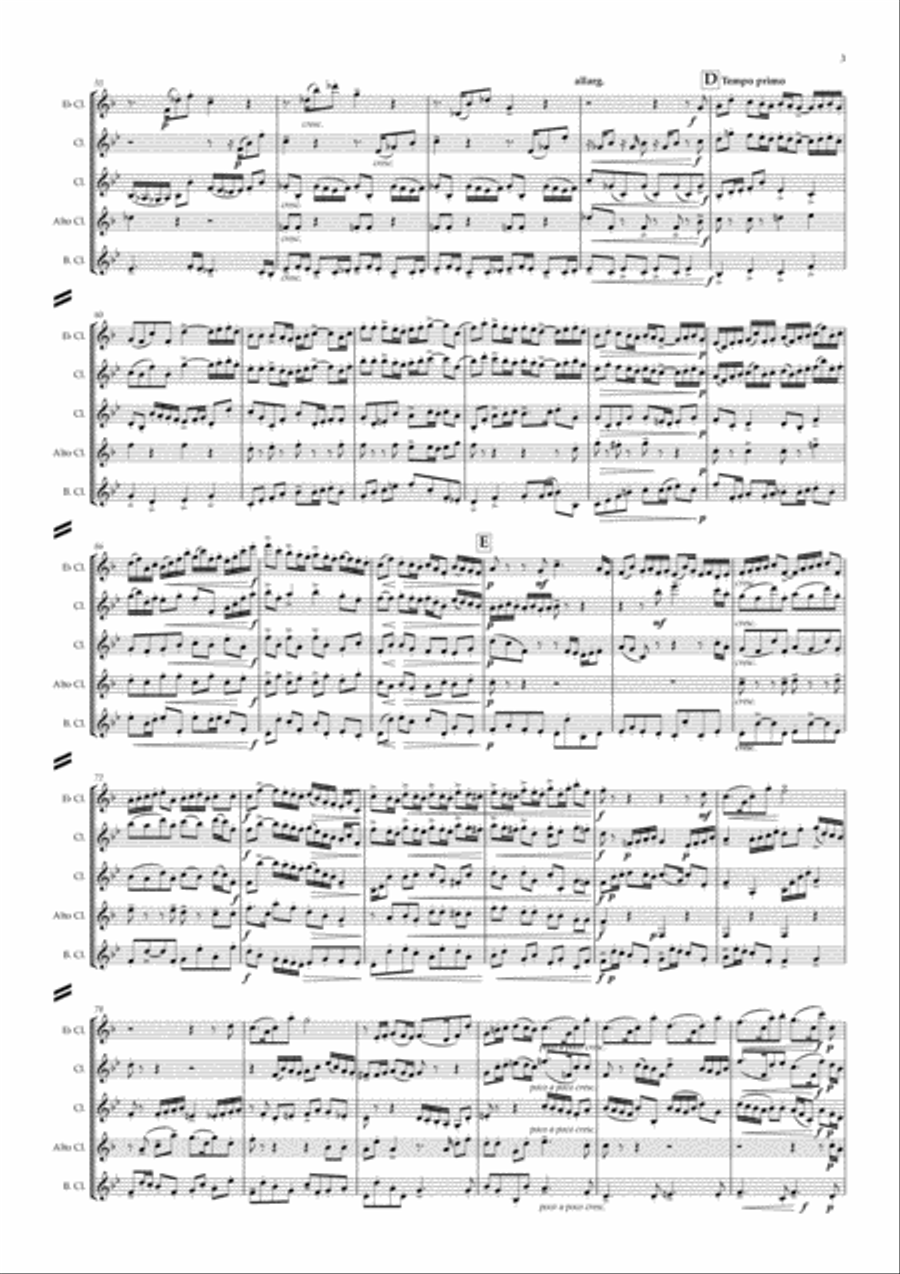 Parry: An English Suite (Complete) - clarinet quintet Clarinet Quintet scores gallery preview page 3