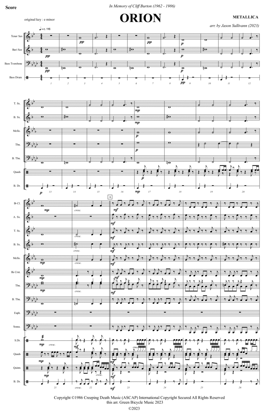 Orion Marching Band scores gallery preview page 1