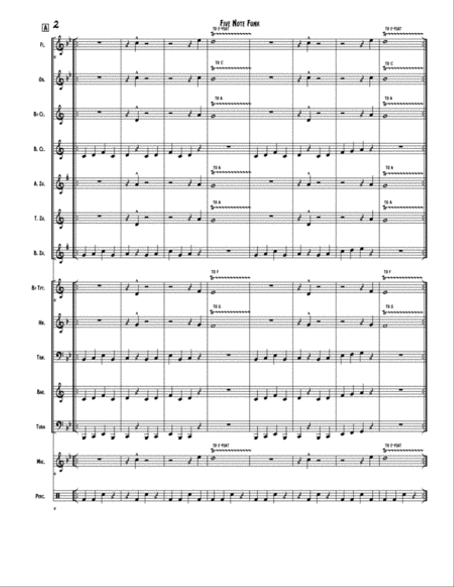 Five Note Funk Concert Band scores gallery preview page 4