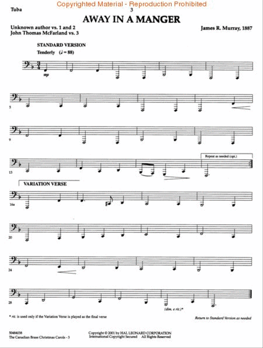 The Canadian Brass Christmas Carols Tuba scores gallery preview page 3