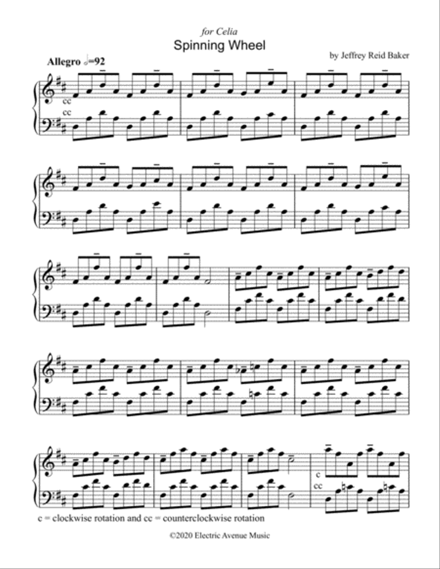 Spinning Wheel - Concert Etude in Wrist Rotation Piano Method scores gallery preview page 1