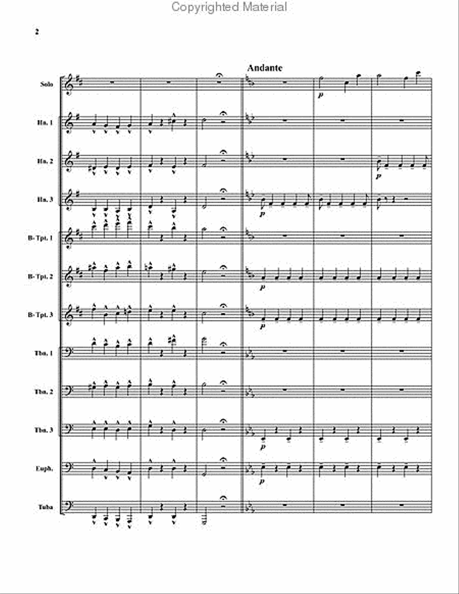 Concerto for Trumpet Brass Ensemble scores gallery preview page 3