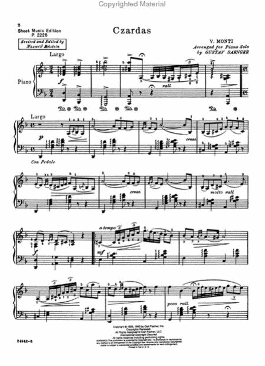 Csardas Csardas Piano Solo scores gallery preview page 2