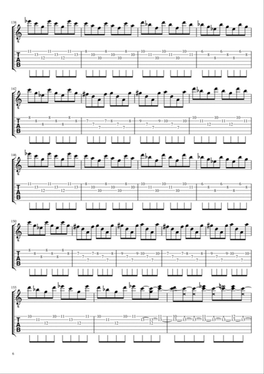 Burn Burn Guitar Tablature scores gallery preview page 6