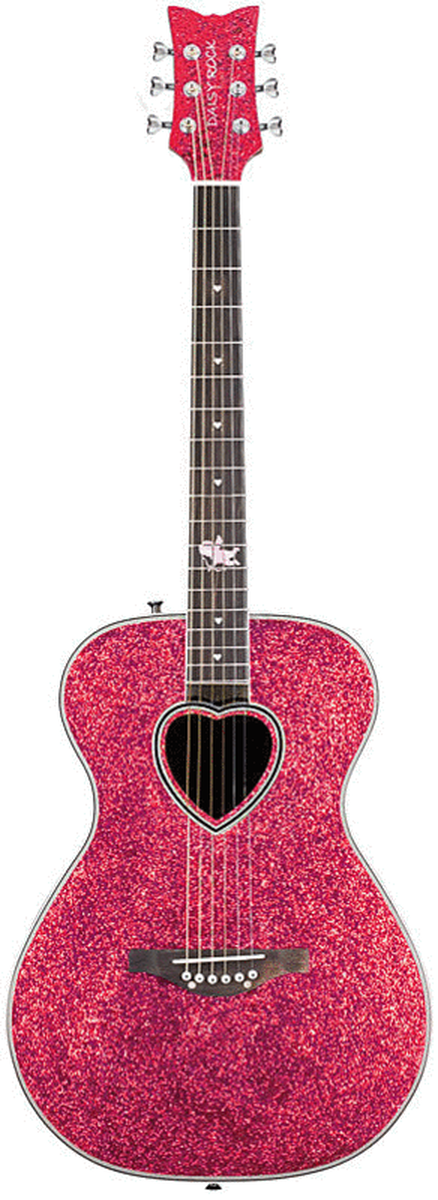 Daisy Rock Girl Guitars: Pixie Cupid Acoustic Guitar (Red Hot Luv')