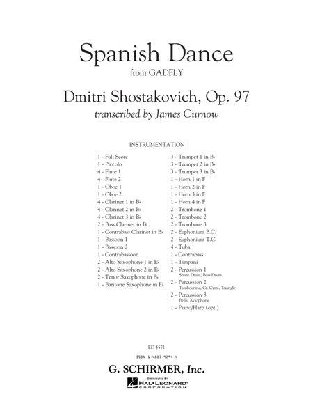 Spanish Dance (from The Gadfly) - Conductor Score (Full Score)