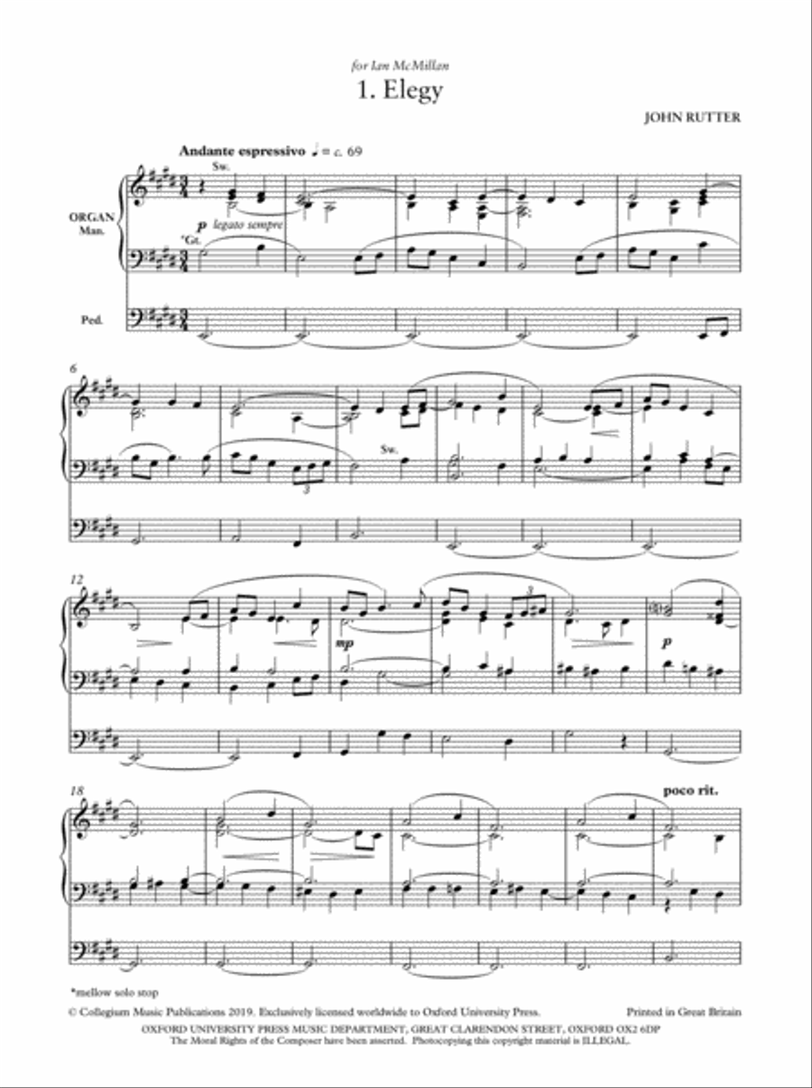Elegy and Festive Bells Organ Solo scores gallery preview page 2
