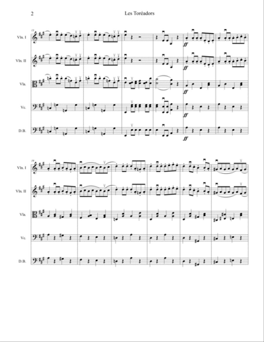 Les Toréadors, from the opera Carmen. String orchestra, intermediate. Score & parts. String Orchestra scores gallery preview page 2